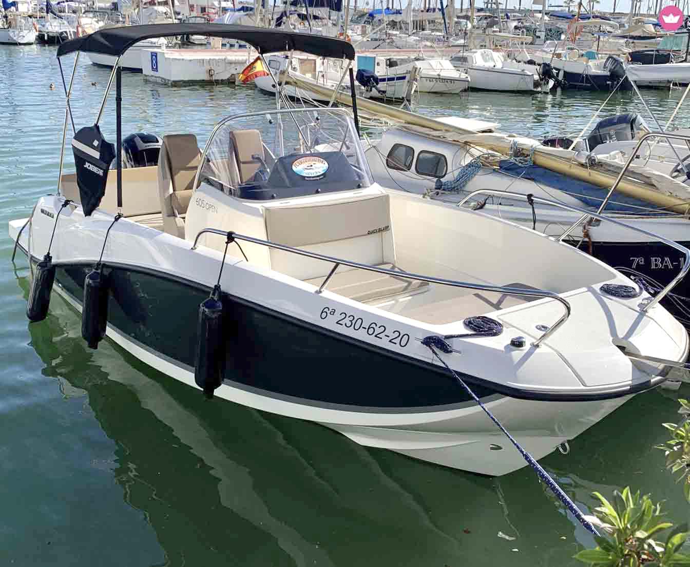 Barco Quicksilver 605 Lio (150 CV) para alquiler con Titulín en Sitges